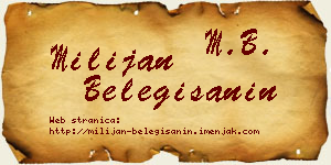 Milijan Belegišanin vizit kartica
